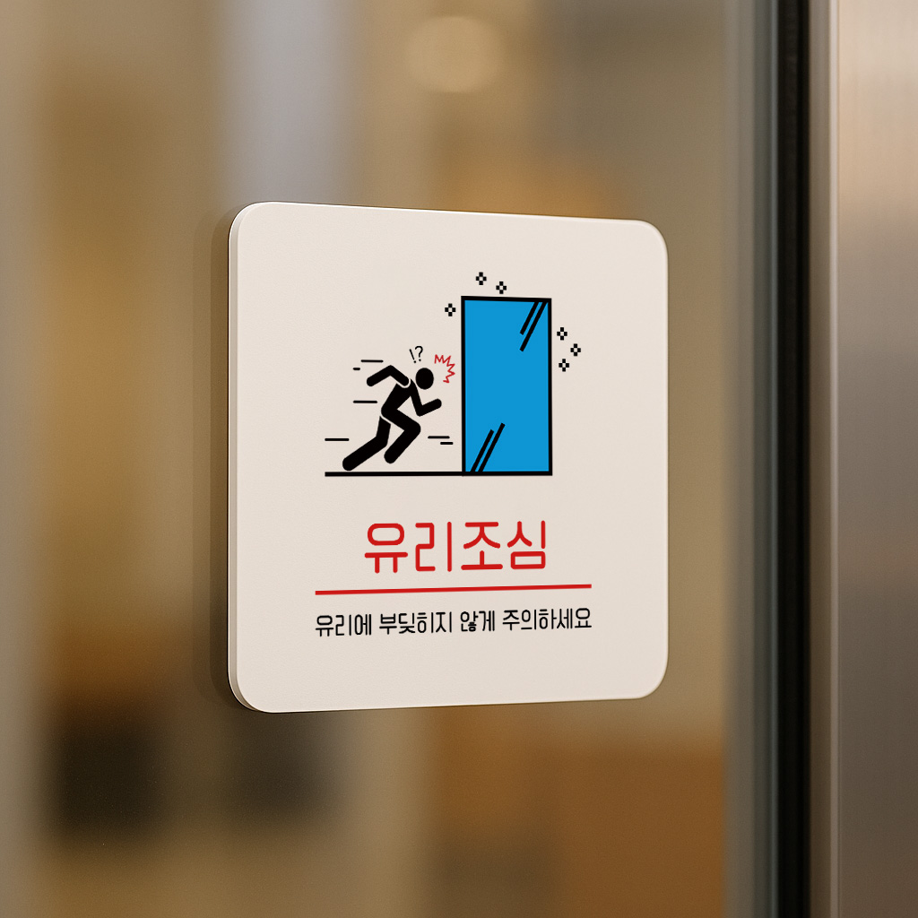 유리 조심 안내판 충돌 주의 안전 안내 179 100x100 - 상세 이미지 3