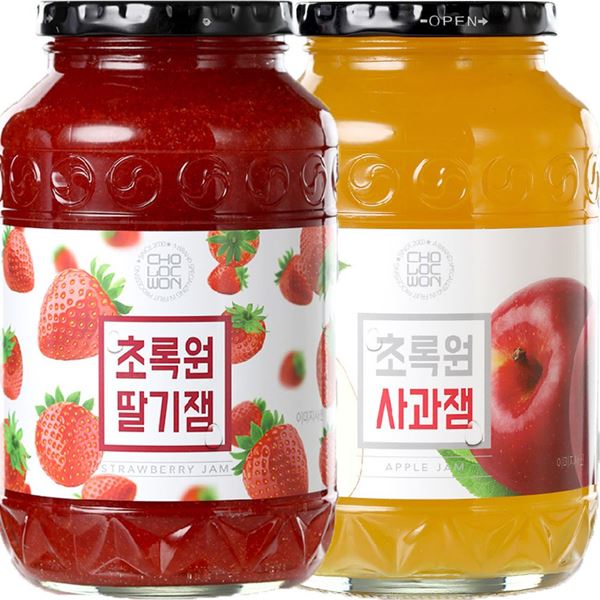 초록원 딸기잼 1kg + 사과잼 1kg - 메인 이미지