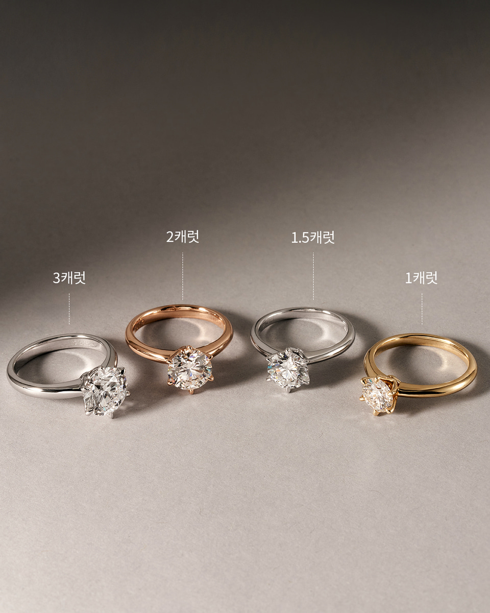 [파플] 1.5캐럿 6프롱 랩다이아몬드 반지 14K 18K 이미지 8