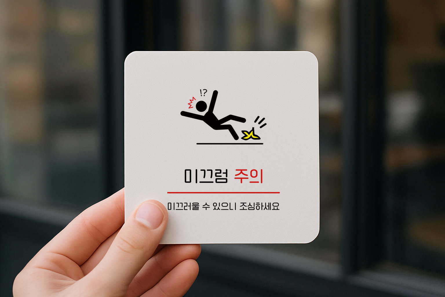 미끄럼 주의 표지판 낙상 방지 안내판 158 100x100 - 상세 이미지 3