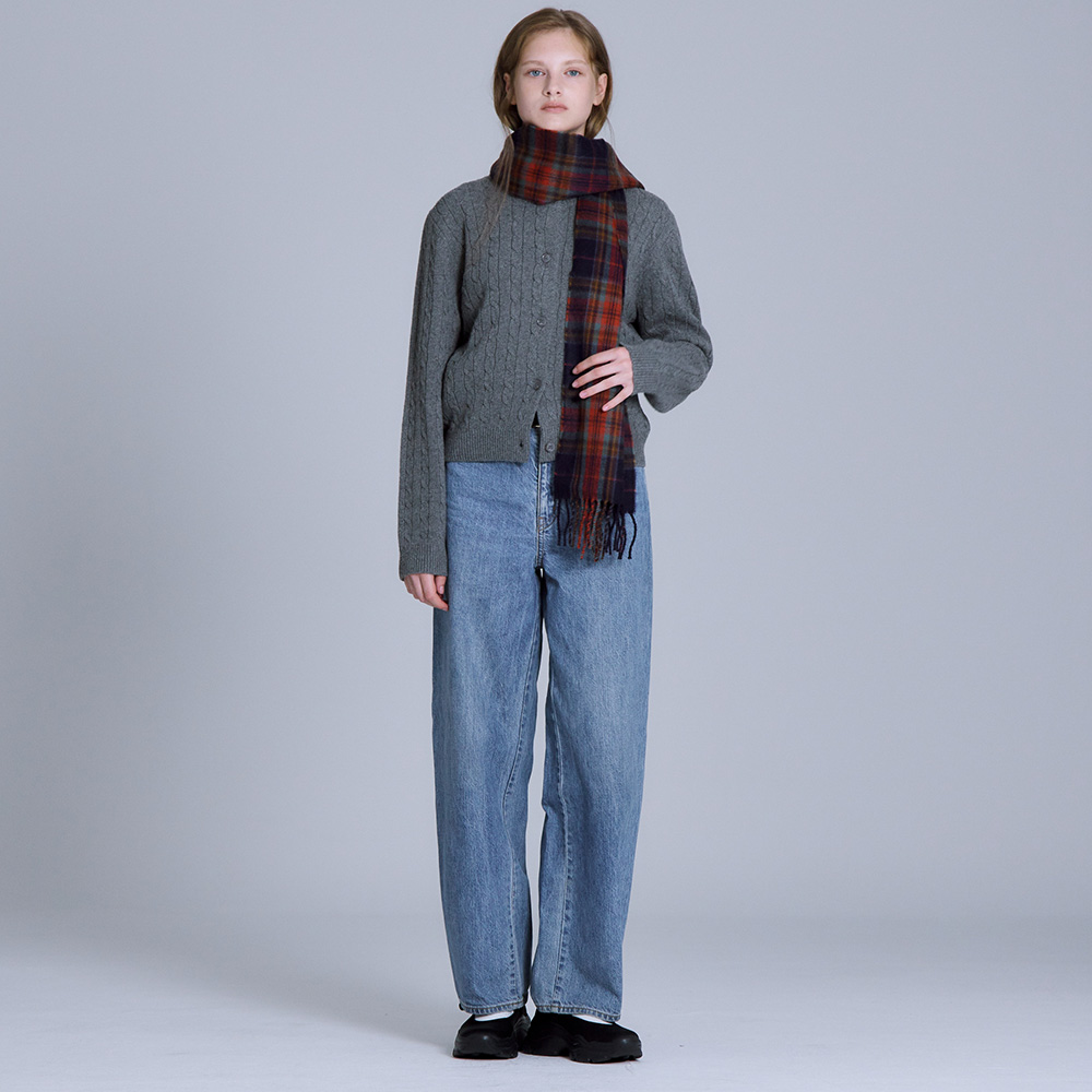 베이직하우스 여성 케이블 크롭 가디건