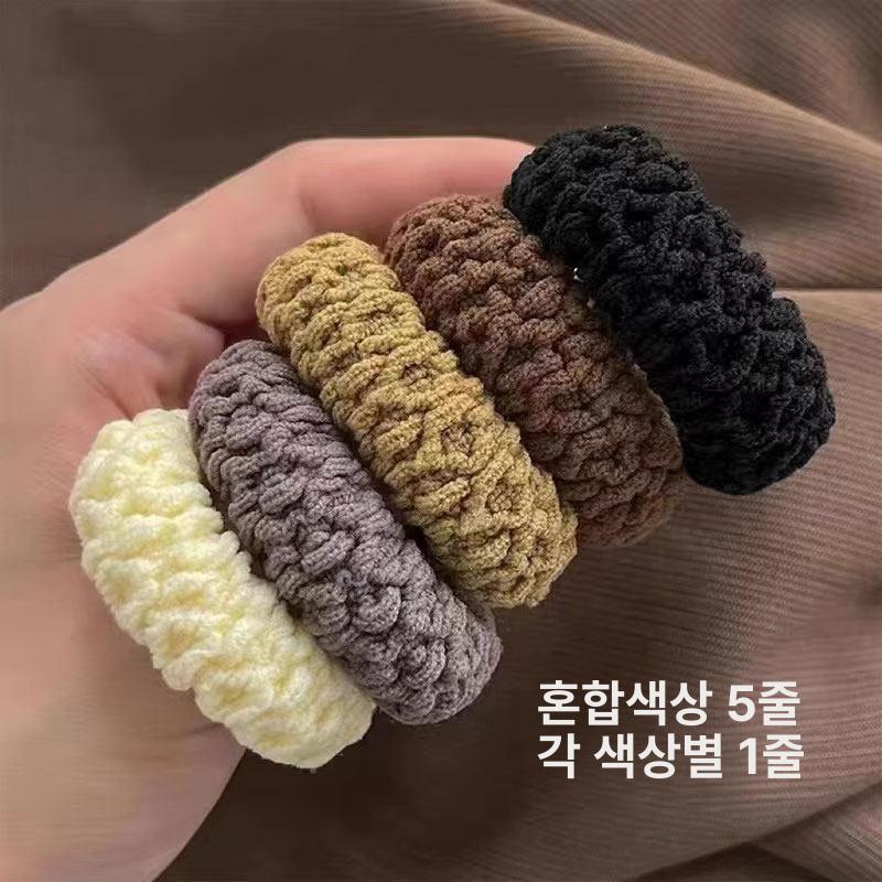 두꺼운 고무밴드 헤어밴드 고무끈 고무줄 믹스 컬러 5개 - 상품 이미지