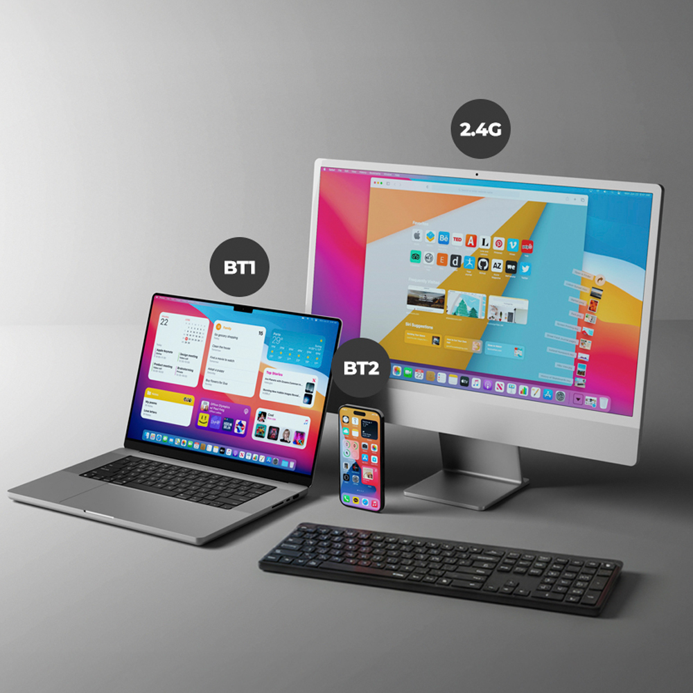 아이노트 K70RB 멀티페어링 무선 블루투스 키보드 블랙, 멤브레인 - 상세 이미지 4