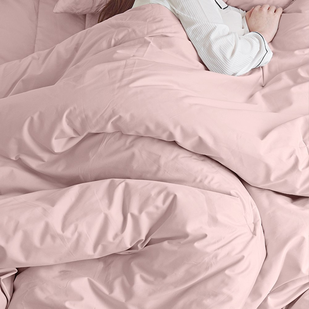 호텔 침구세트 사계절 광폭 60수 순면 패드 베개커버 이불 세트 베이비핑크, 퀸/킹 (Q/K)