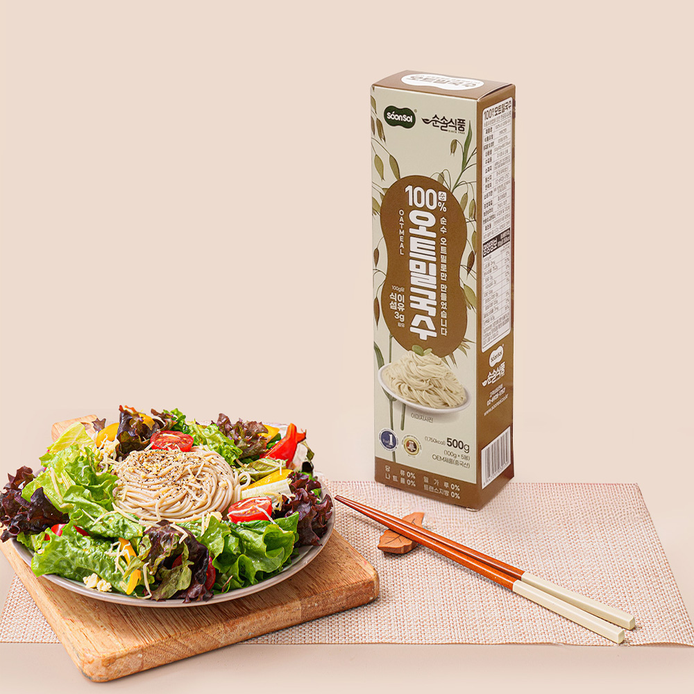 순솔 오트밀면 100% 순 오트밀 국수 면 500g, 3개 - 상세 이미지 3