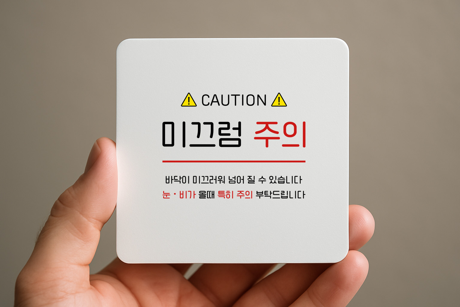눈 비올때 미끄럼 주의 표지판 안내판 160 100x100 - 상세 이미지 3