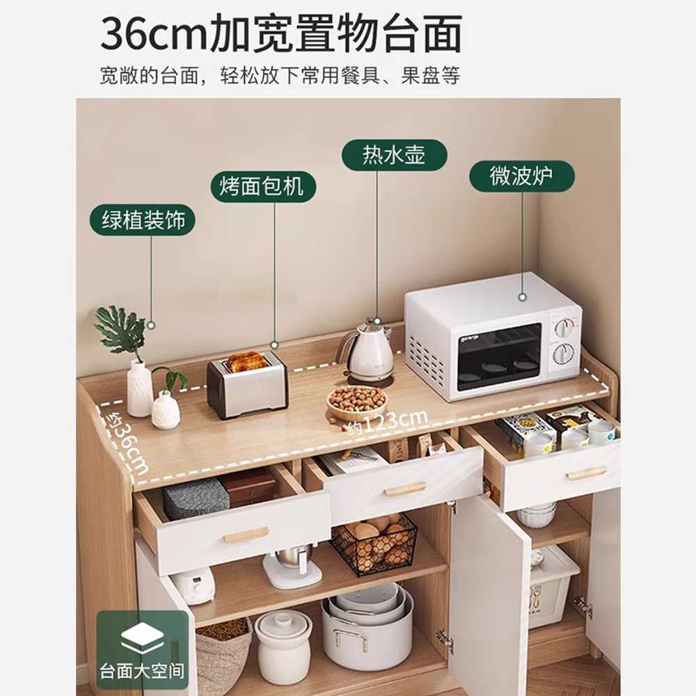 원목 홈카페 수납장 그릇장 인테리어 주방 심플 도어 63x36x80cm/2문 1서랍/화이트 - 상세 이미지 3
