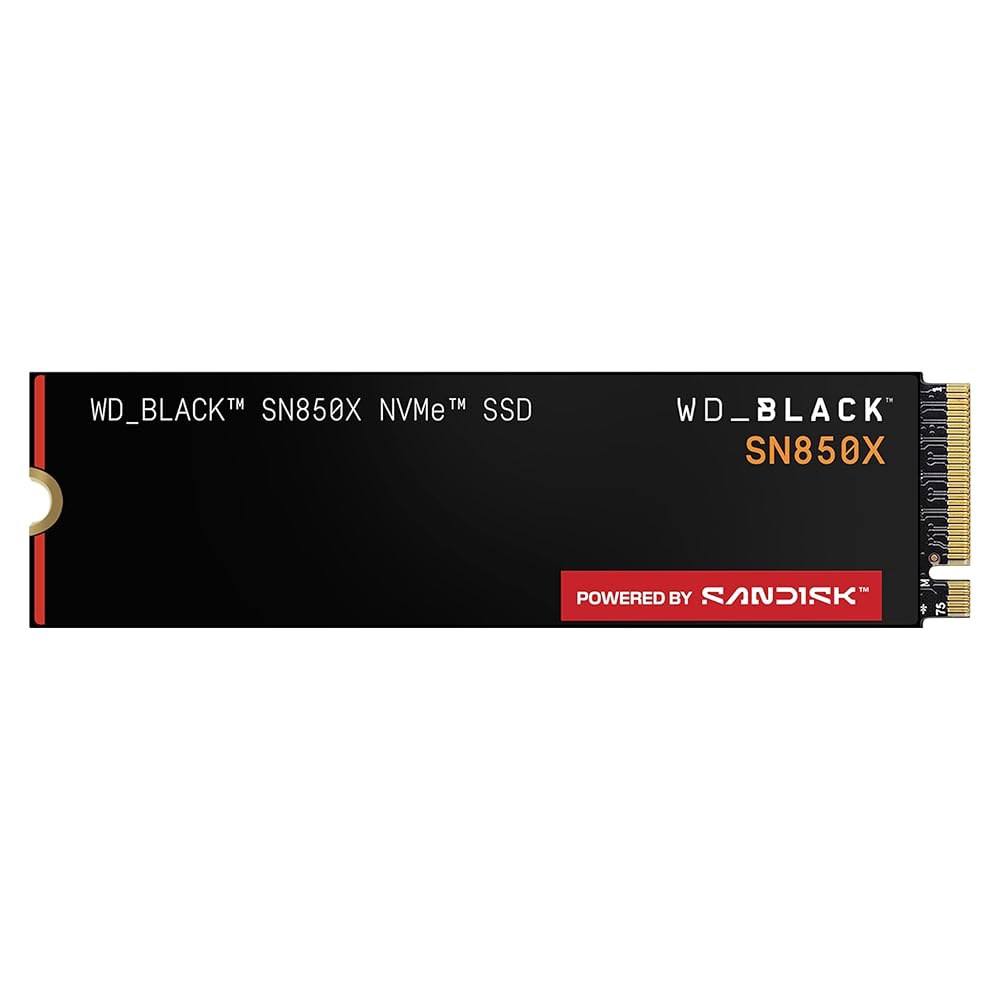 WD_BLACK SN850X 1TB NVMe SSD - M.2 2280, 최대 7,300MB/s 읽기 속도, 6,300MB/s 쓰기 게임 확장, 고성능 내부 솔리드 스테이트 드라이 - 상품 이미지