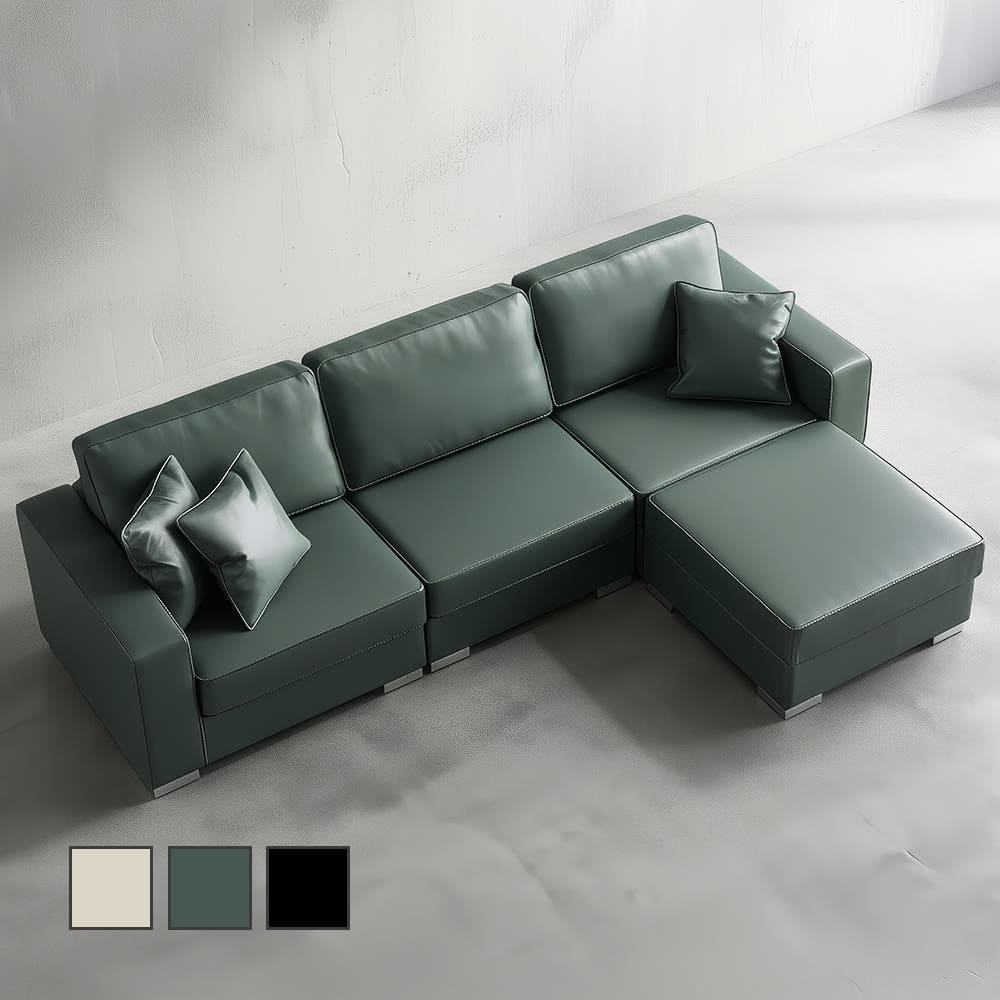 알토 4인용 거실 가죽 쇼파 푹신한 넓은 소파