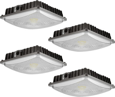JC-LGL LED 캐노피 조명 60W 8400LM 5000K 0-10V 디밍 가능 120-277VAC IP65 방수 UL 인증 주유소 차고 주차장 창고용 상업용 40W 1Pack