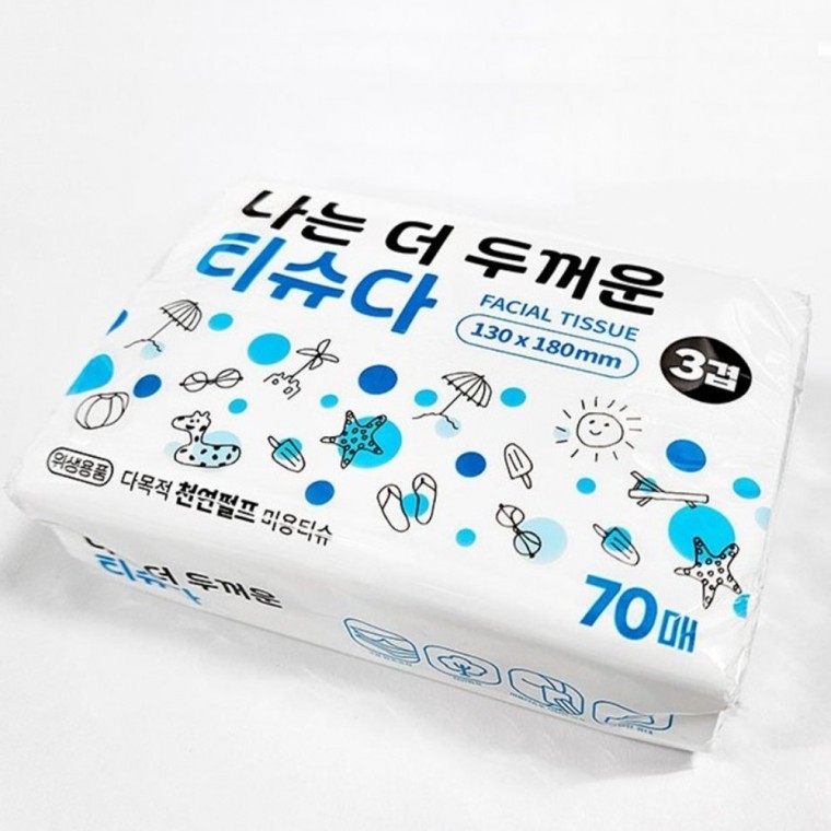 나는 더 두꺼운 티슈다 70매 x 3P - 상품 이미지
