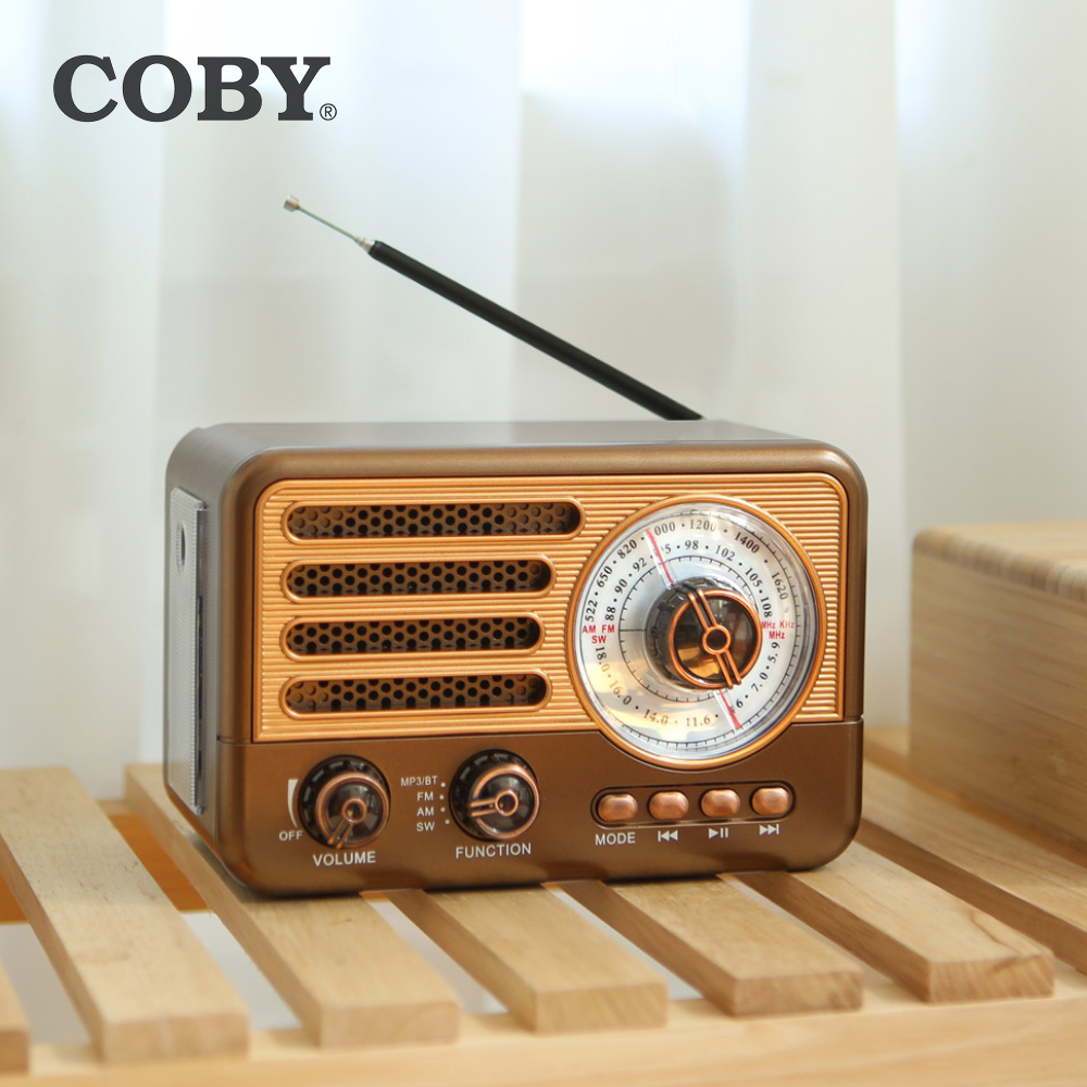 코비 COBY 레트로 클래식 블루투스 라디오 스피커 FM AM SW USB TF카드 LED CRF-20B - 상세 이미지 4