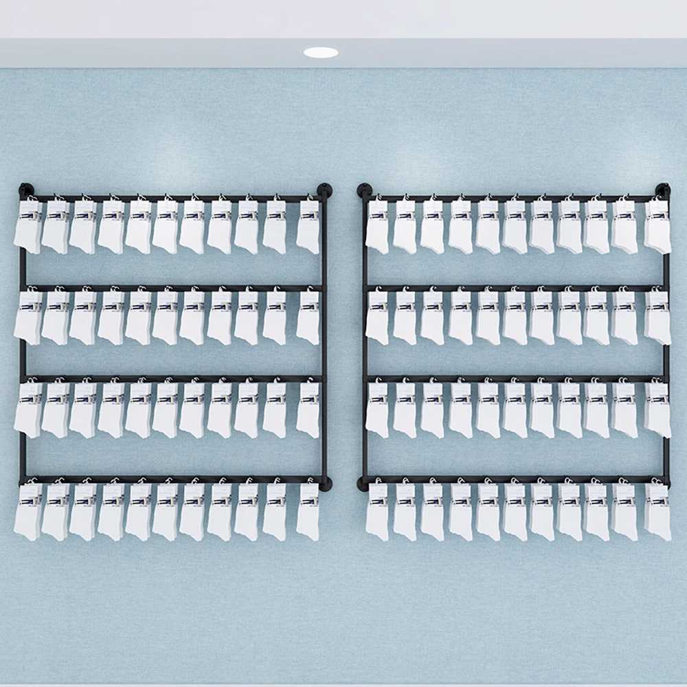 양말 진열대 속옷 행거 의류 휴대폰 악세사리 키링 100x150cm 4단/블랙/걸이 56개 - 상세 이미지 4