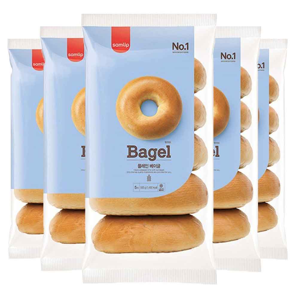 삼립 냉동 베이글 플레인 5입(500g) 5봉 - 상품 이미지