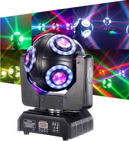 [해외]헤일로 빔 8x15W LED 스테이지 라이트가 장착된 DJXFLI 무빙 헤드 라이트 RGBW 4in1 DJ 360° DMX 사운드 클럽 웨딩 8x5W Spider 1 Pac