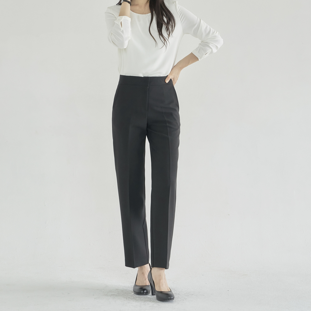 블랙 일자 바지 롱 슬림핏 [체스] - 상세 이미지 5