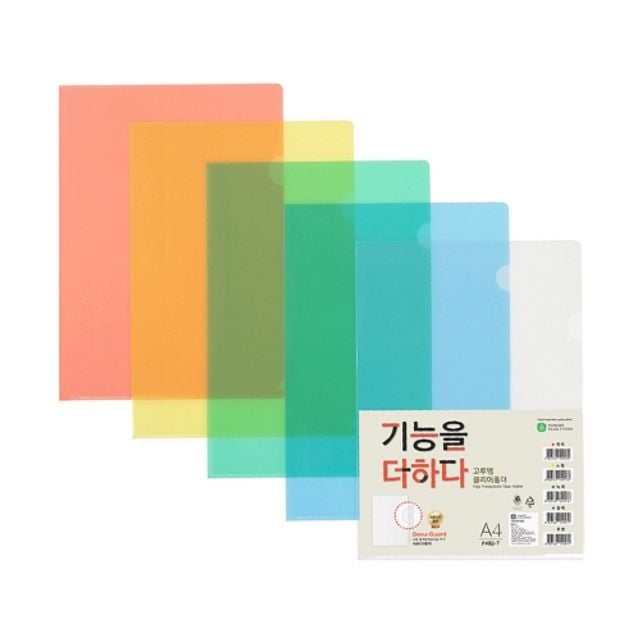 문화 고투명클리어홀더 L홀더 F492-7 노랑(황색) A4 박스(1000개입) - 상품 이미지
