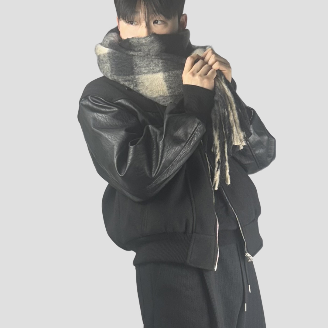 체크머플러 울목도리 모헤어머플러 빅목도리 - 상세 이미지 2