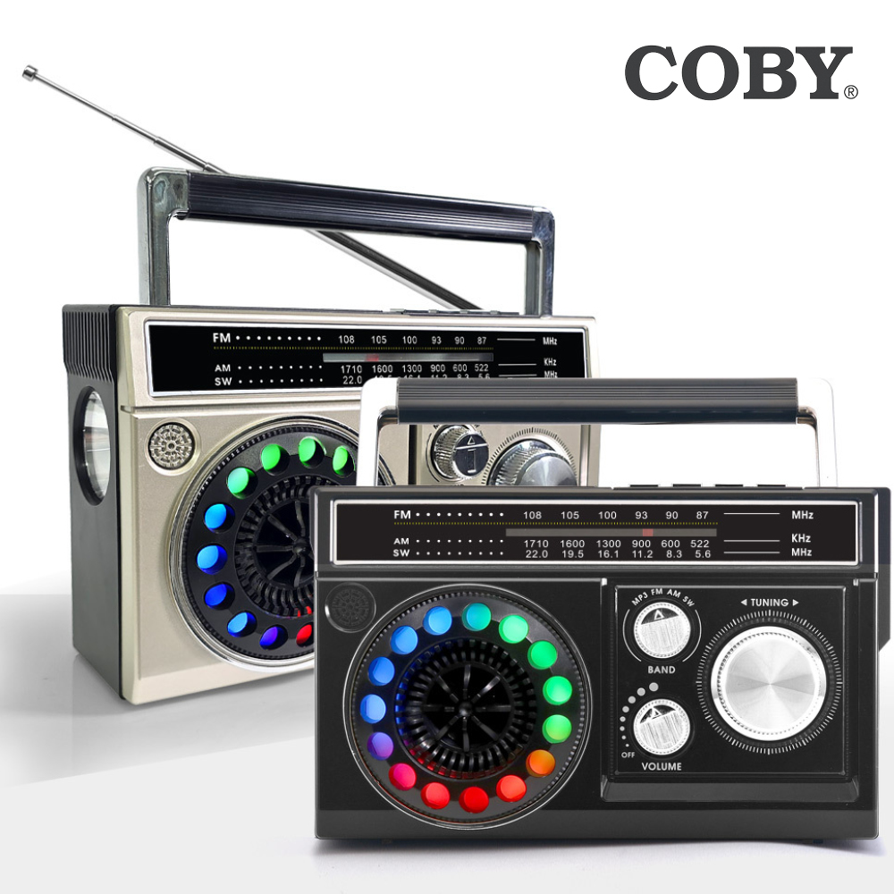 코비 COBY 디스코 라디오 블루투스 스피커 RGB라이팅 LED손전등 FM AM SW USB TF카드 CRF30B - 상세 이미지 5