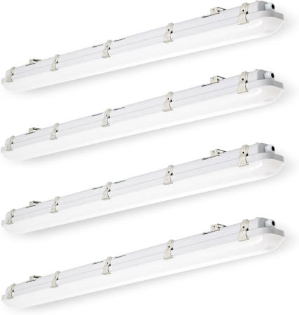 4FT LED 증기 타이트 라이트 60W 7800 루멘 방지 조명기구(120W 동일) 5000K 실외 상점 조명 0-10V 디밍 가능 100-277VAC 냉장 주차 창고용 IP65