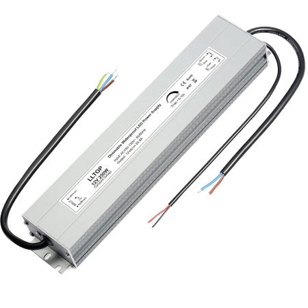 LLTOP 디밍 가능한 LED 드라이버 250W 12V 방수 IP67 트라이악 0-10V DIM 전원 공급 장치 110V 120V AC ~ DC 컨버터 저전압 조명 60w 12v