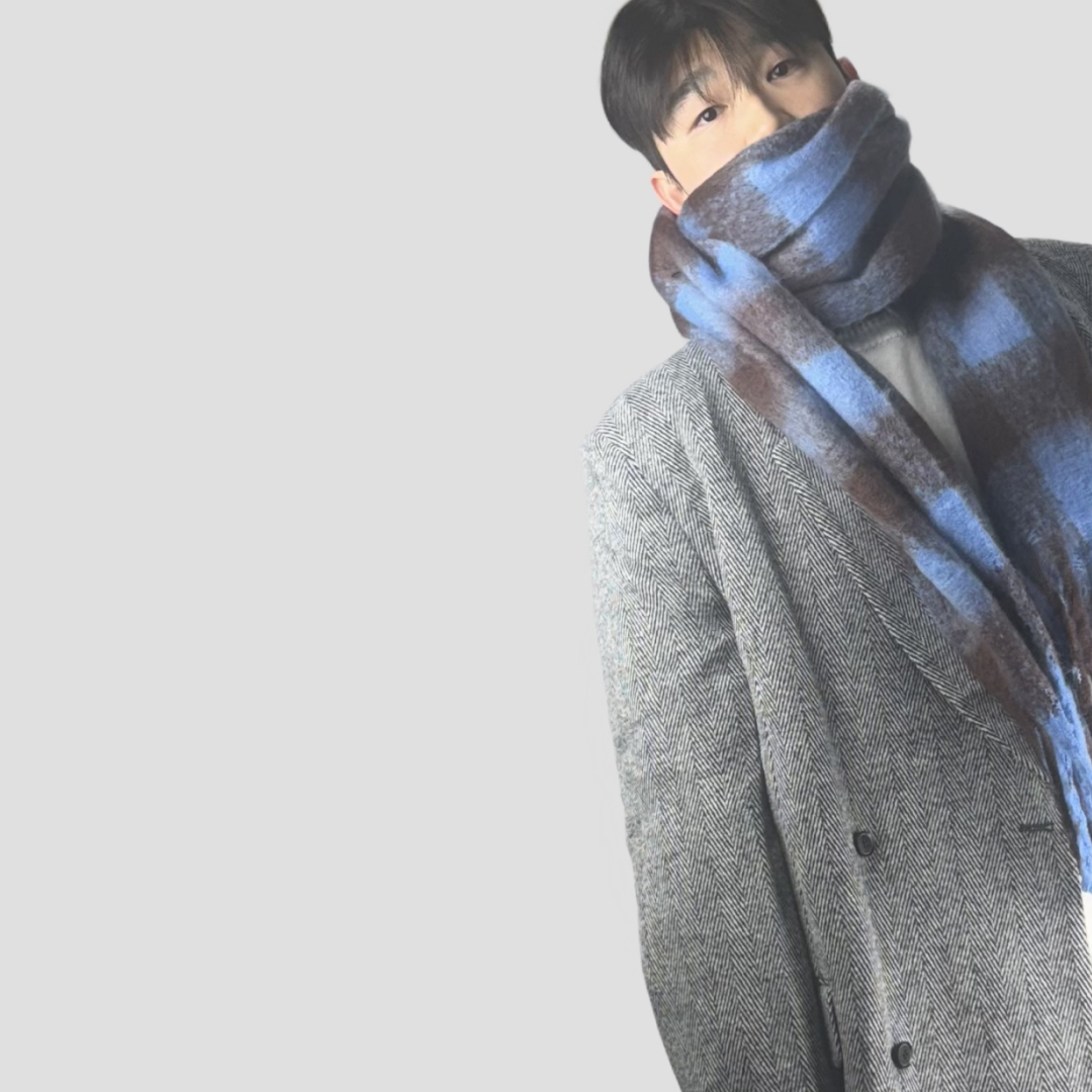 체크머플러 울목도리 모헤어머플러 빅목도리 - 상세 이미지 3