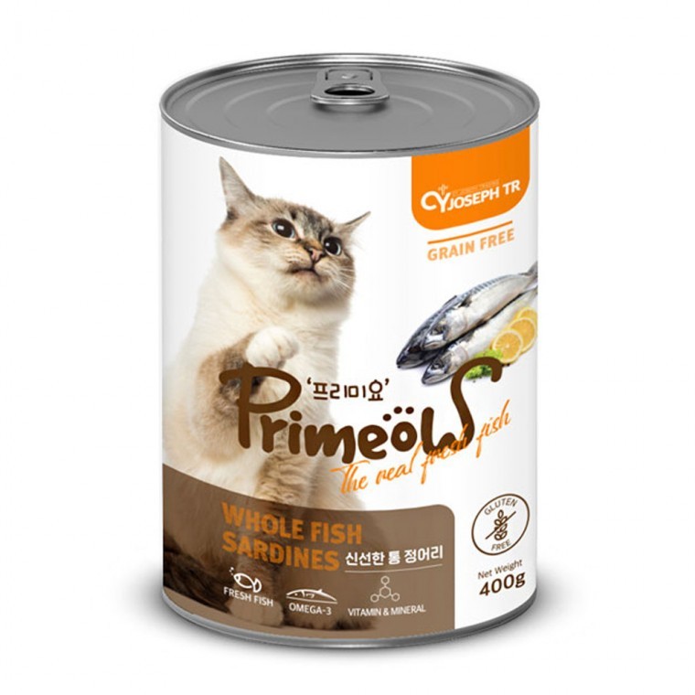 CY요셉 고양이 간식 프리미요 신선한 고양이캔 400g (통정어리) - 상품 이미지