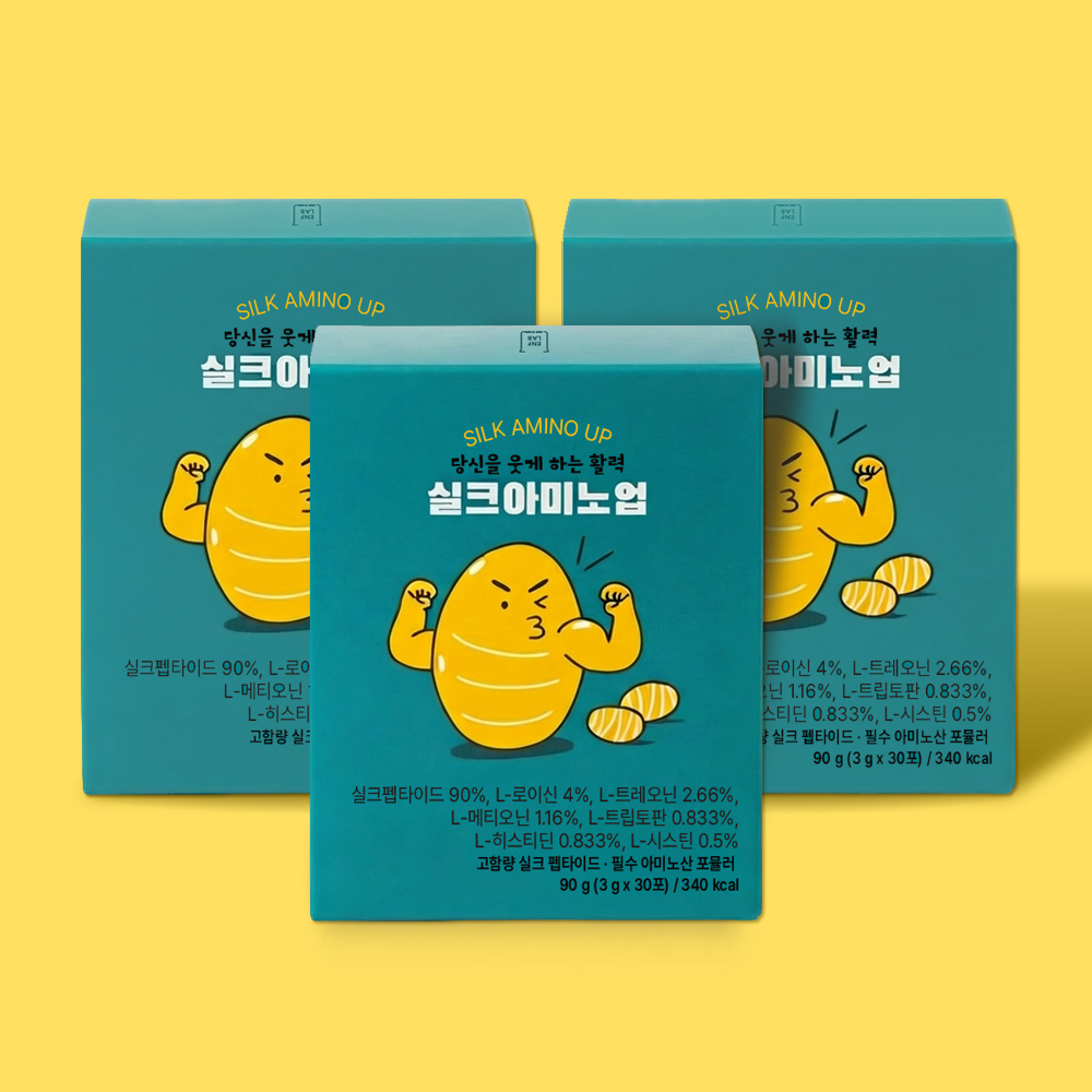 실크아미노산 실크 아미노업 파우더 100 누에고치 단백질 로이신 영양제 30포, 3박스 - 상품 이미지