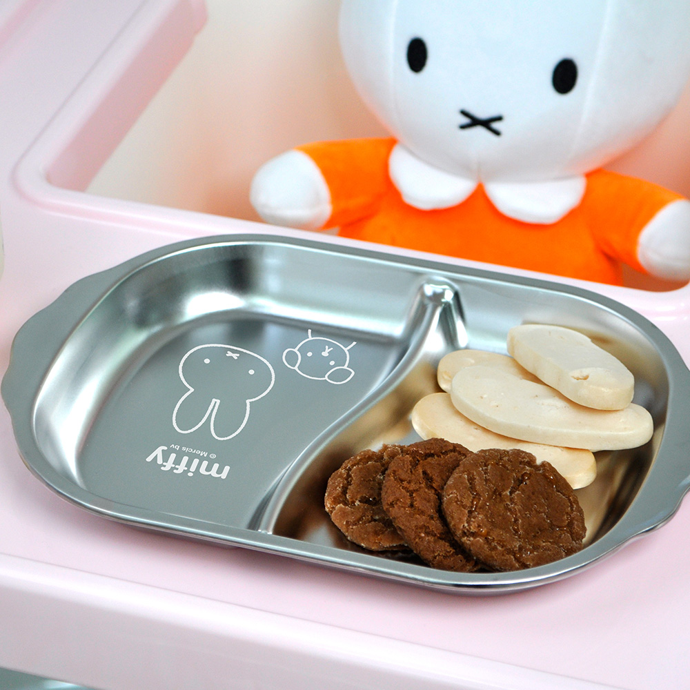 키친유 미피 아기 손잡이 스텐 304 간식 식판 2구 토핑 이유식 그릇 어린이집 유치원식기 - 상세 이미지 5