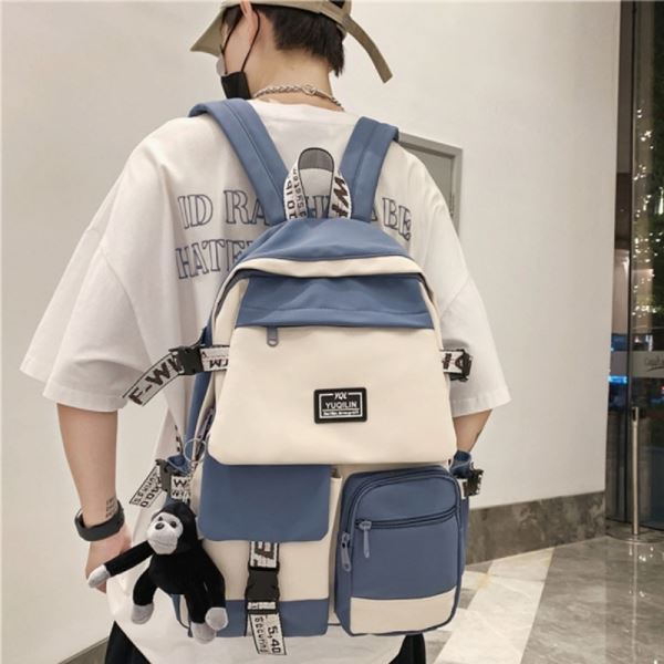 학생가방 백팩 가벼운 데일리 컬러드림 캐주얼 네이비 - 상품 이미지