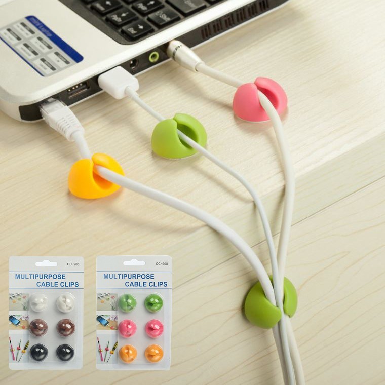 케이블고정 전선정리클립 6P 전선홀더 USB 선정리 클립 - 메인 이미지