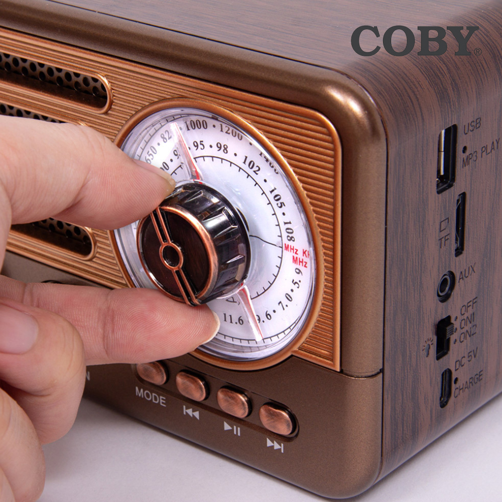 코비 COBY 레트로 클래식 블루투스 라디오 스피커 FM AM SW USB TF카드 LED CRF-20B - 상세 이미지 2