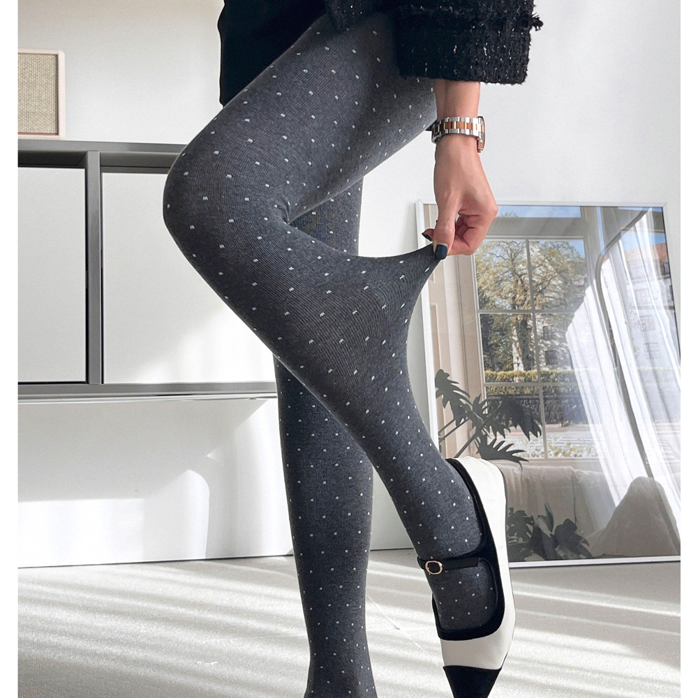도트 코튼 유발 타이즈 1+1 겨울 패턴 타이즈 원데이핏 ONeday fit 이미지 6