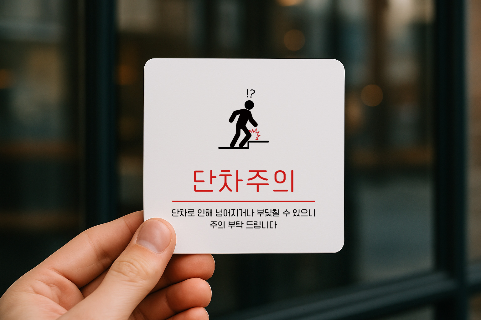 단차 주의 낙상 안내 안전 안내판 170 100x100 - 상세 이미지 3
