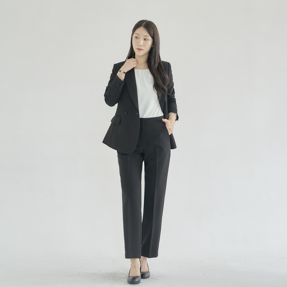 블랙 일자 바지 롱 슬림핏 [체스] 이미지 6