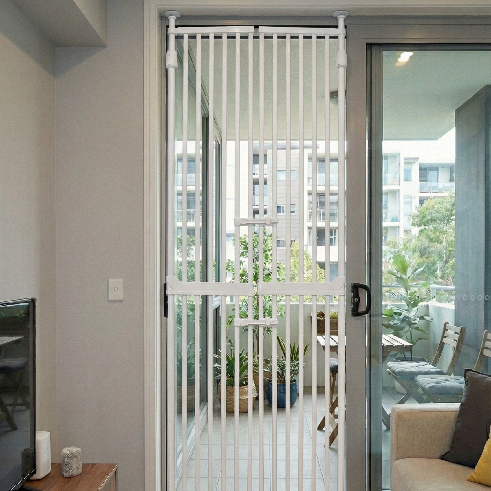 아토주 하이맥스 185cm 고양이 방묘문 현관 안전문 펜스 울타리 무타공 단독설치 양문형