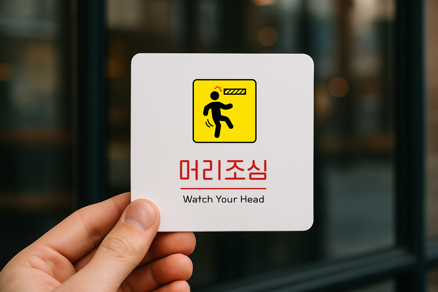 머리 조심 표지판 안전 안내판 166 100x100 - 상세 이미지 3