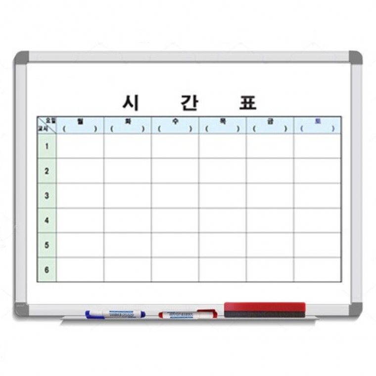 현황판 근무시간표 스케줄 화이트보드 보드 600x1200 - 메인 이미지