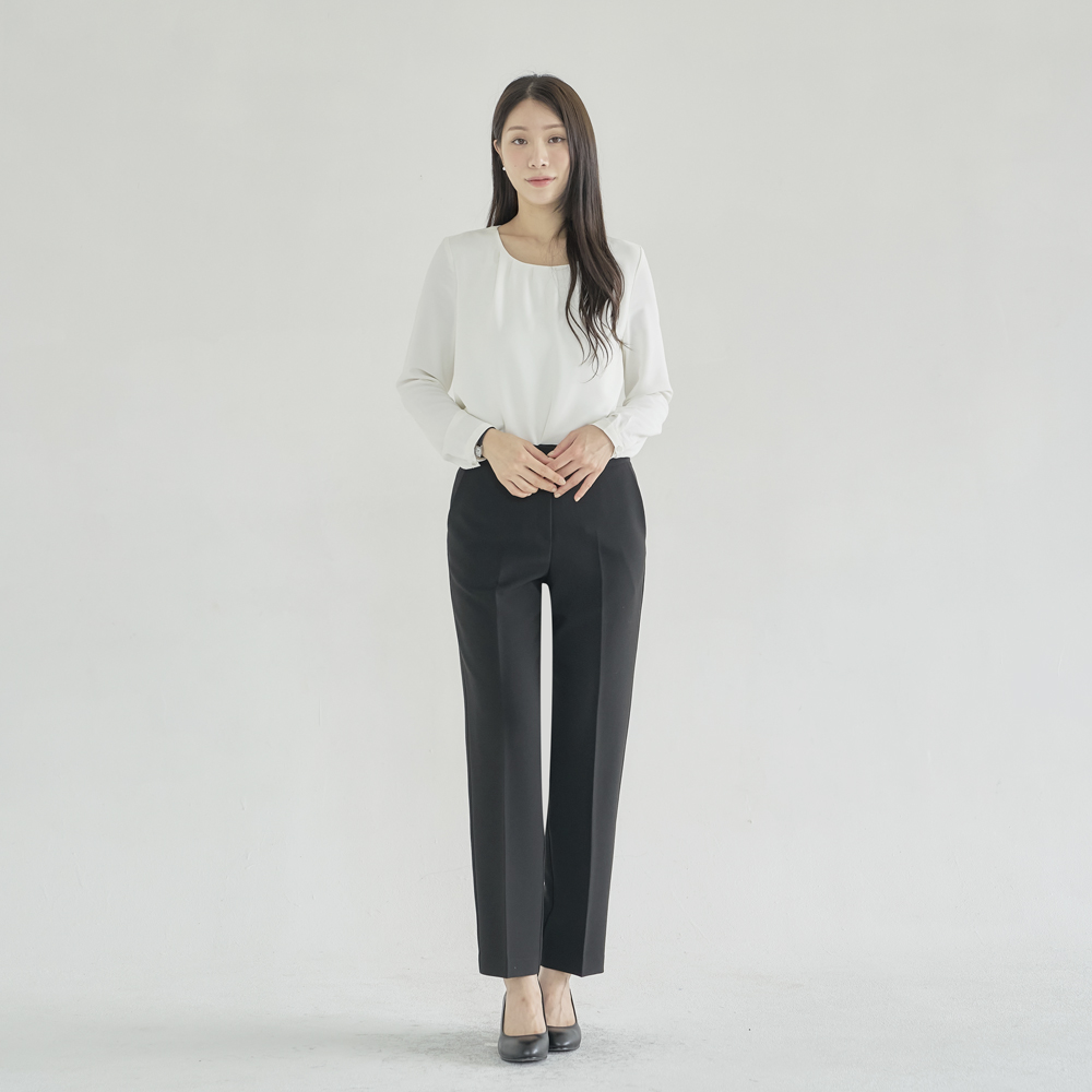 블랙 일자 바지 롱 슬림핏 [체스] - 상세 이미지 4