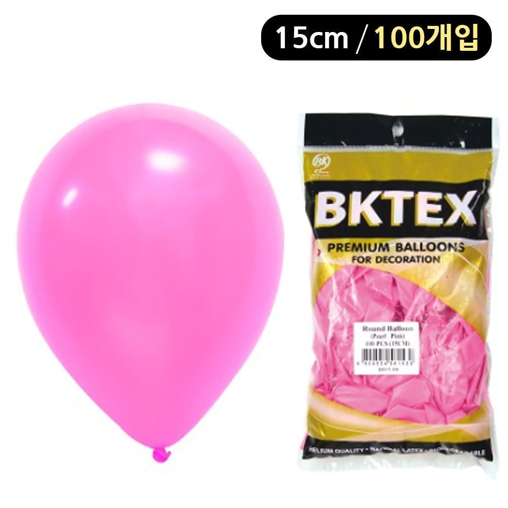 해피파티 풍선 펄 라운드 15cm 100개입 핑크 - 메인 이미지