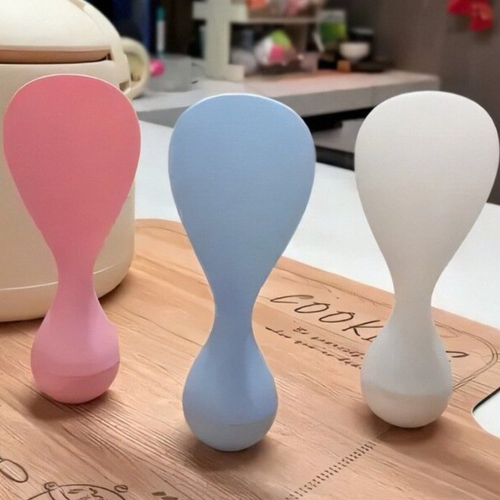 오뚝이 밥주걱 넘어지지 않는 밥풀안붙는 위생적인 PP소재 스탠드 스탠딩 파스텔톤 식탁용 - 상품 이미지