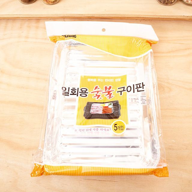 일회용 숯불구이판 5입 구이팬 고기불판 그릴팬 - 메인 이미지