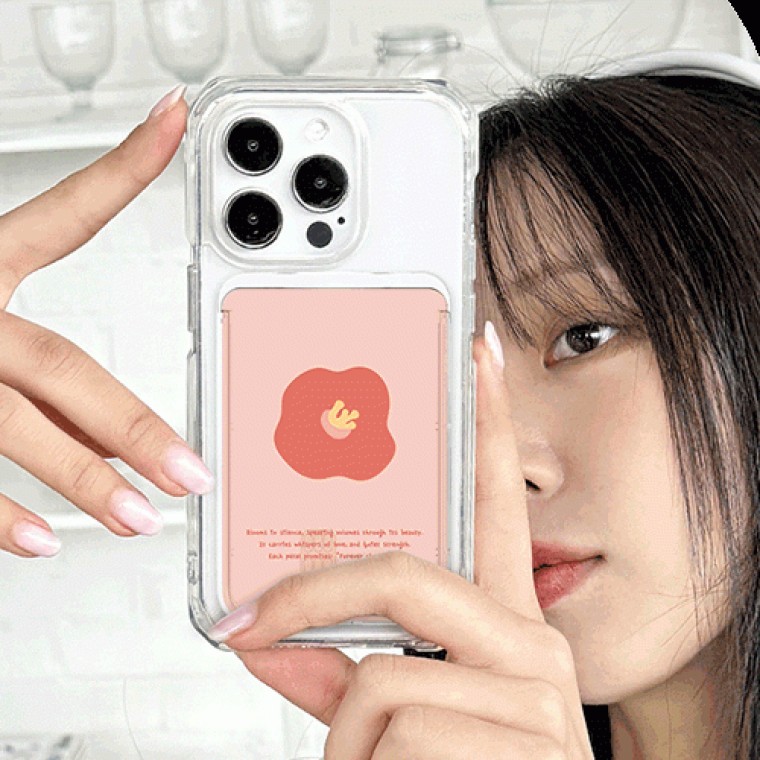 트라이코지 스윗 블룸 투명 맥세이프 슬라이드 카드 지갑 카드 3장 수납 - 상품 이미지
