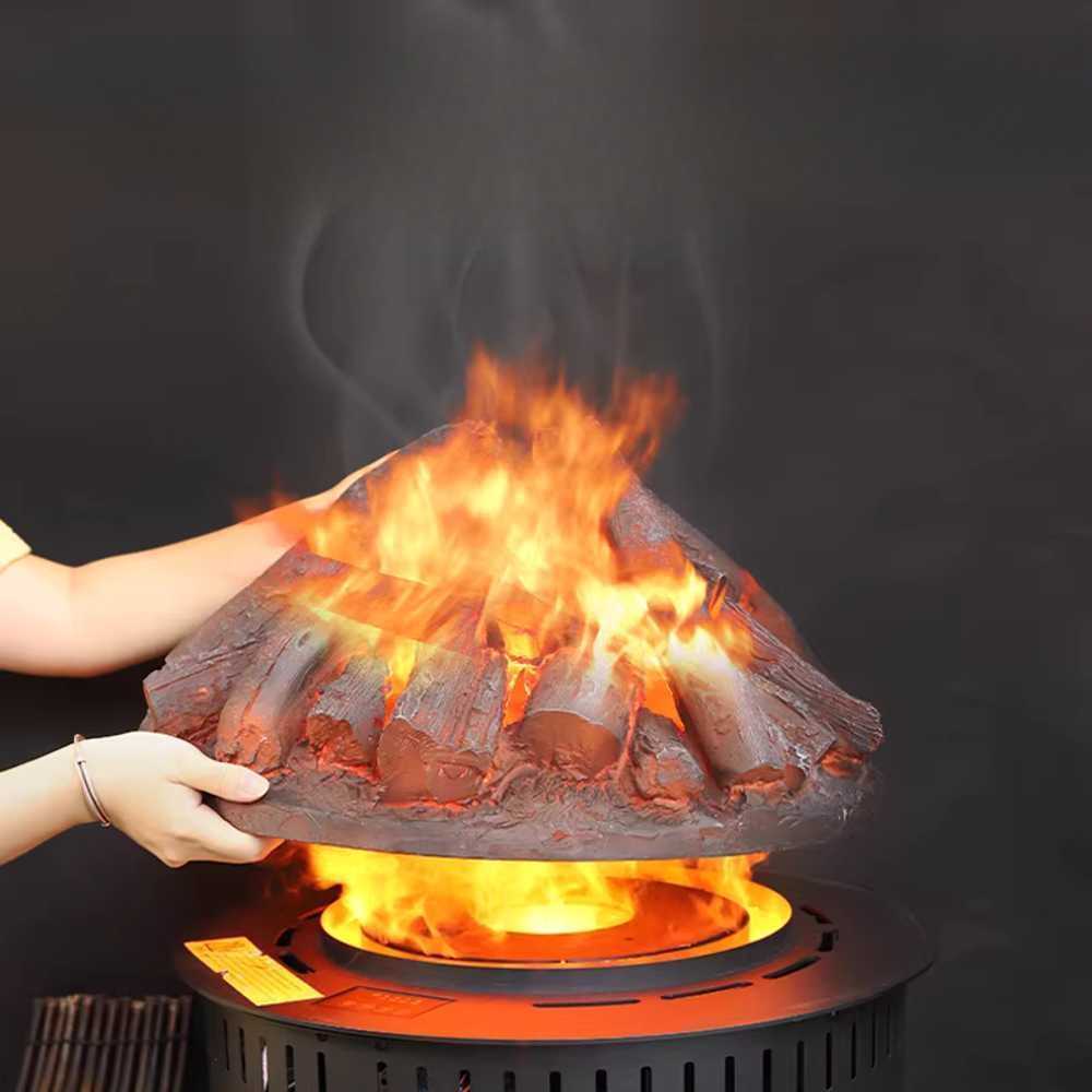 야외 불멍 가습기 캠핑 불꽃 연출 무드 수분기 부드등 3D 분무 벽난로 단품 - 상세 이미지 3