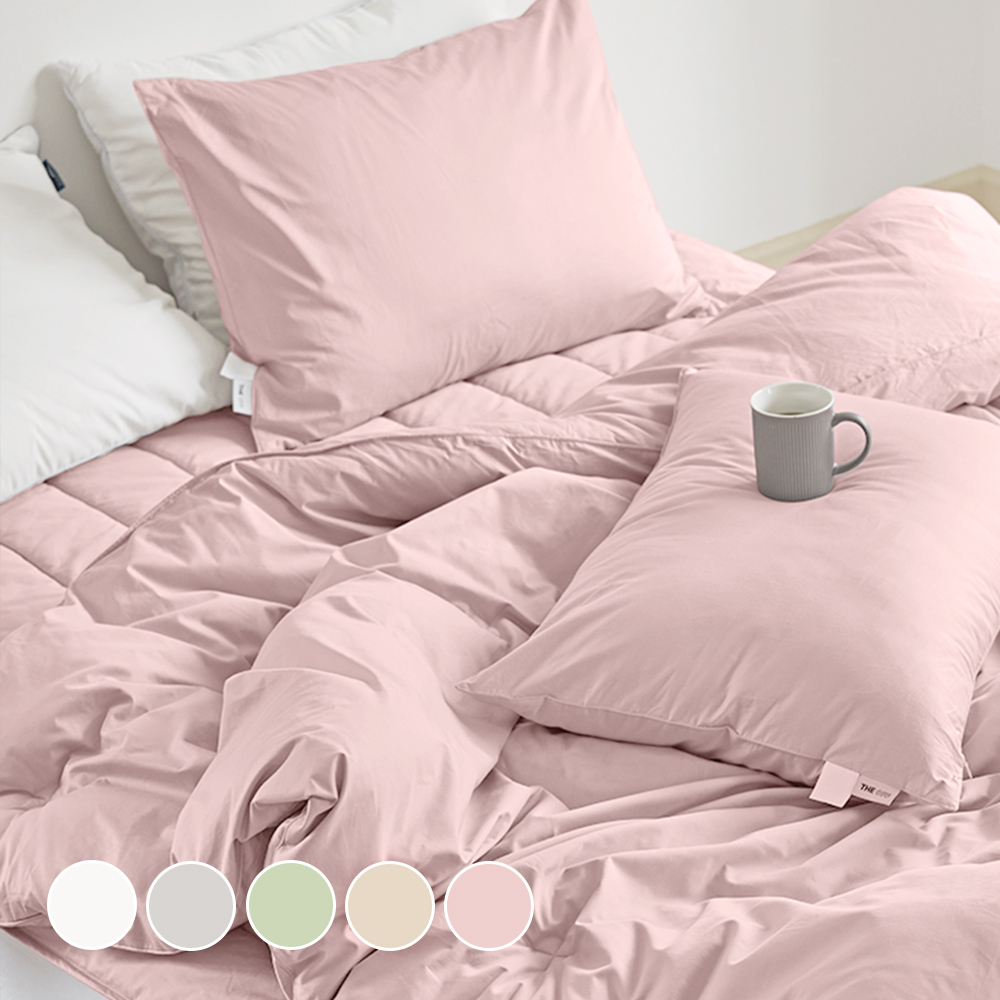 호텔 침구세트 사계절 광폭 60수 순면 패드 베개커버 이불 세트 베이비핑크, 퀸/킹 (Q/K)