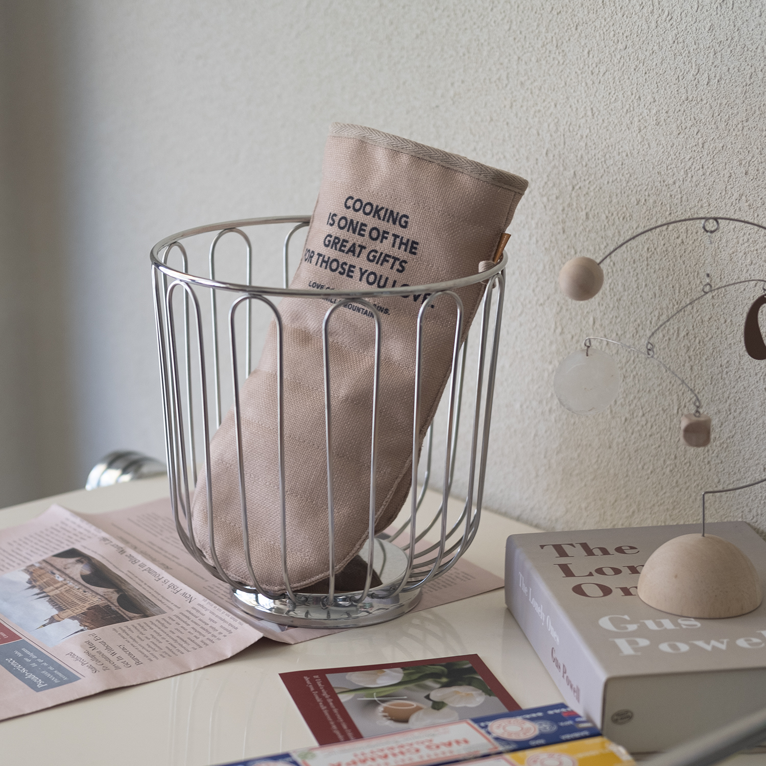 빌라트 스텐 와이어 바스켓 롱 철제 수납 정리 바구니