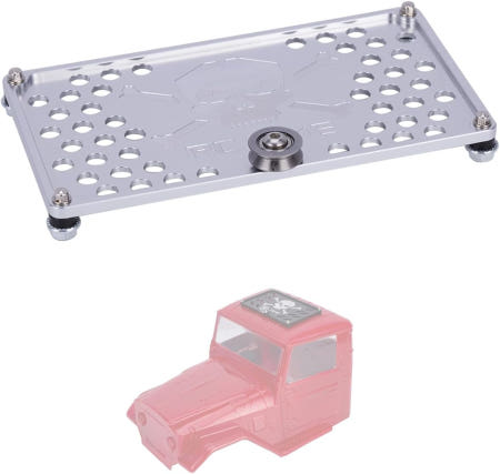 RC 카 루프 랙 러기지 풀리 베어링이 있는 알루미늄 1/8 1/10 스케일 SCX10 TRX4 카프라 쉘 장식 FJ40 하우징 액세서리 (실버) A Black