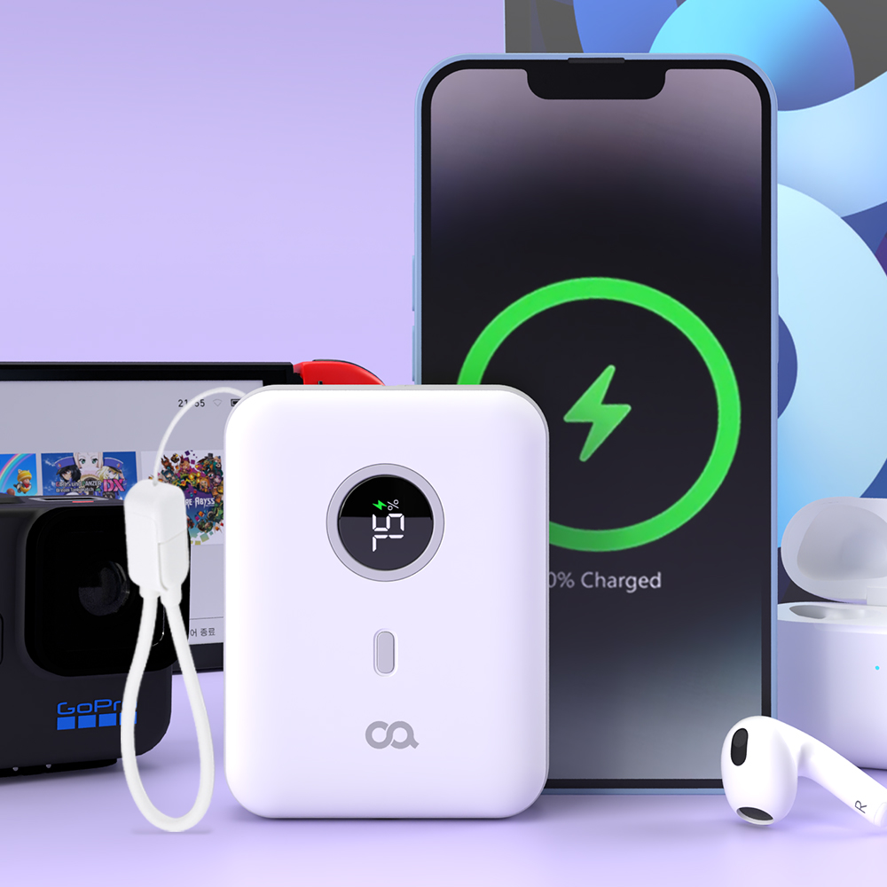 휴대용 보조배터리 오아 10000mAh 퀵차지팩 고속충전 보조배터리 여행용 보조배터리