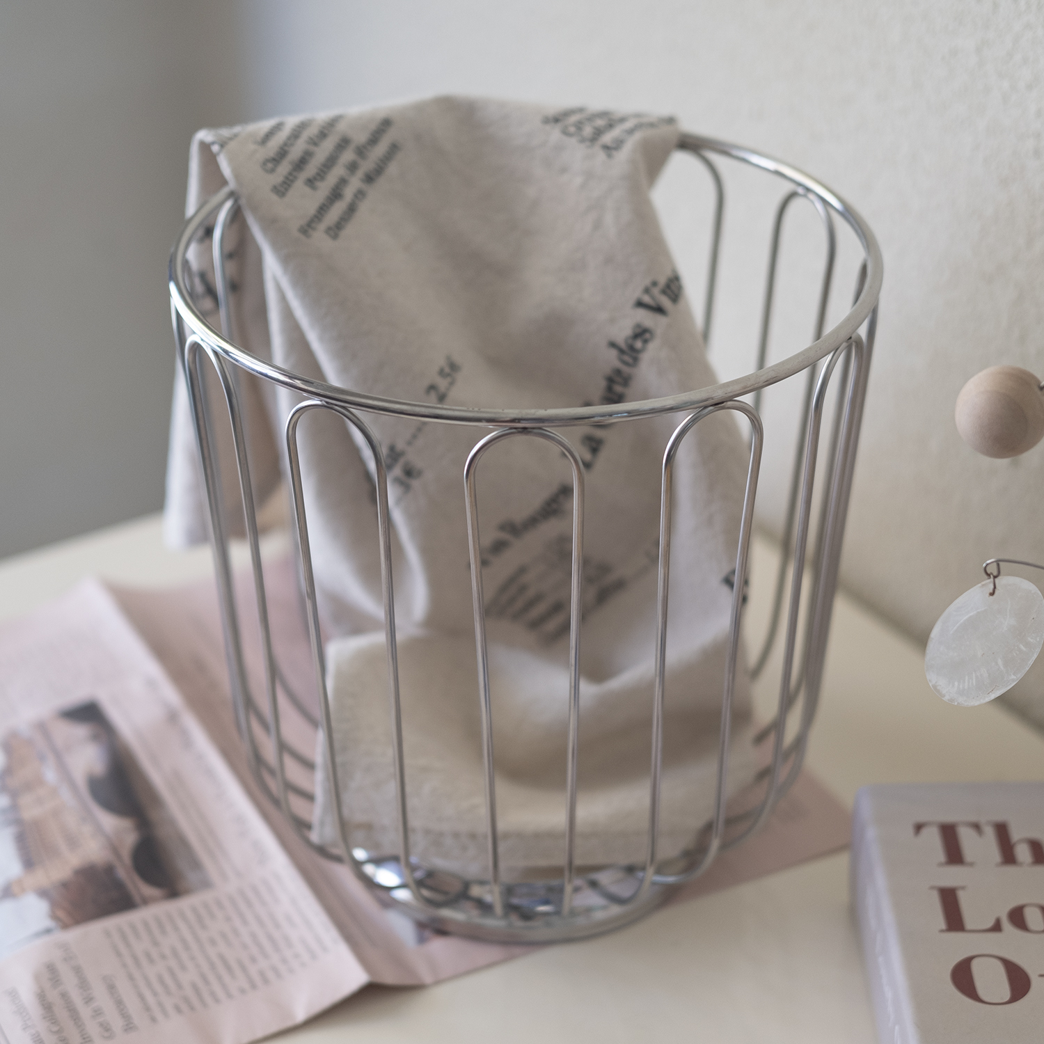 빌라트 스텐 와이어 바스켓 롱 철제 수납 정리 바구니