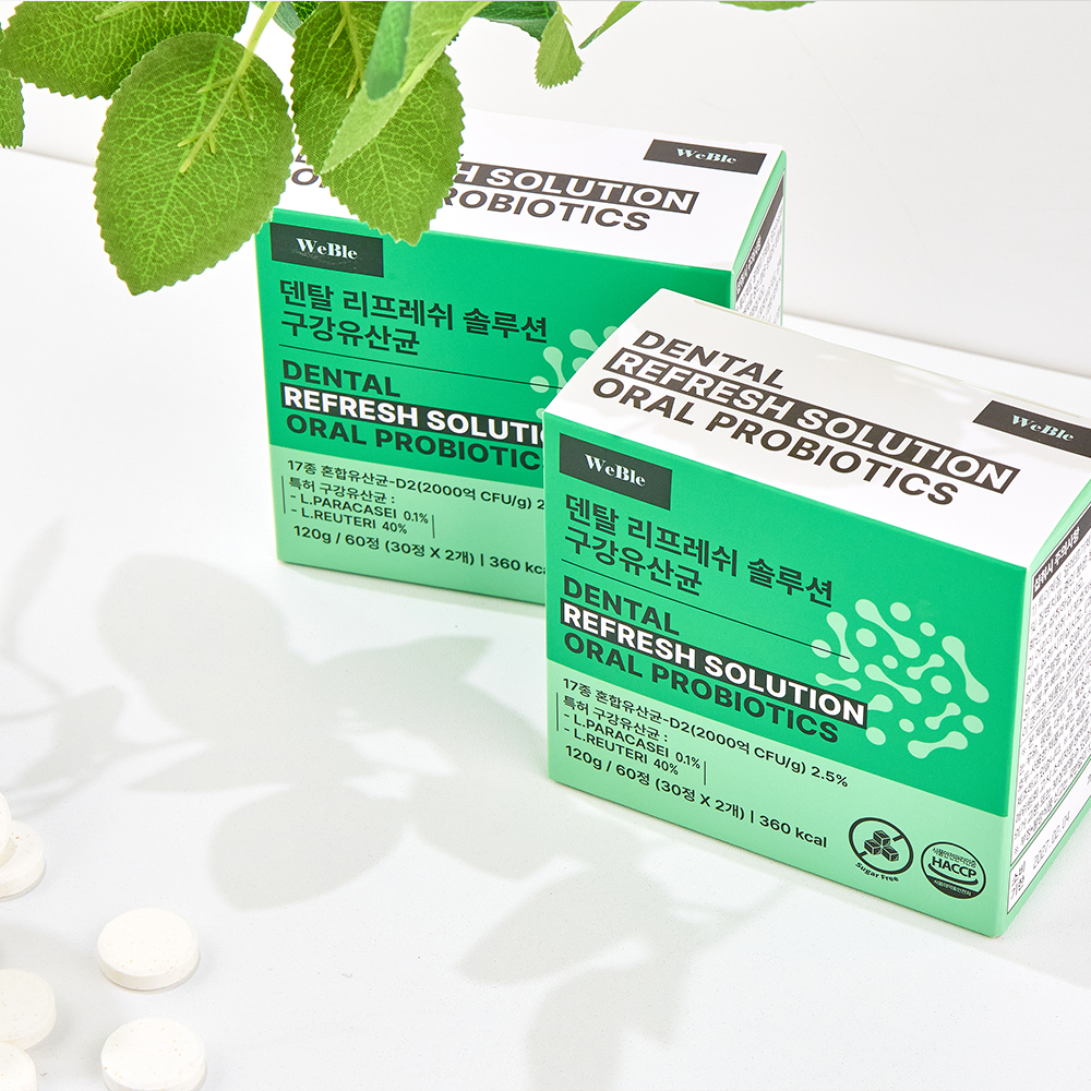덴탈 리프레쉬 솔루션 구강유산균 국내 특허 유산균 120정 제품 이미지